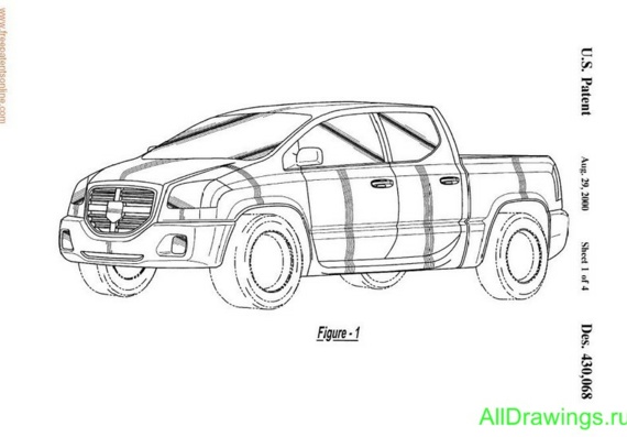 Dodge MAXX cab (2000) (Додж МАXX каб (2000)) - чертежи (рисунки) автомобиля